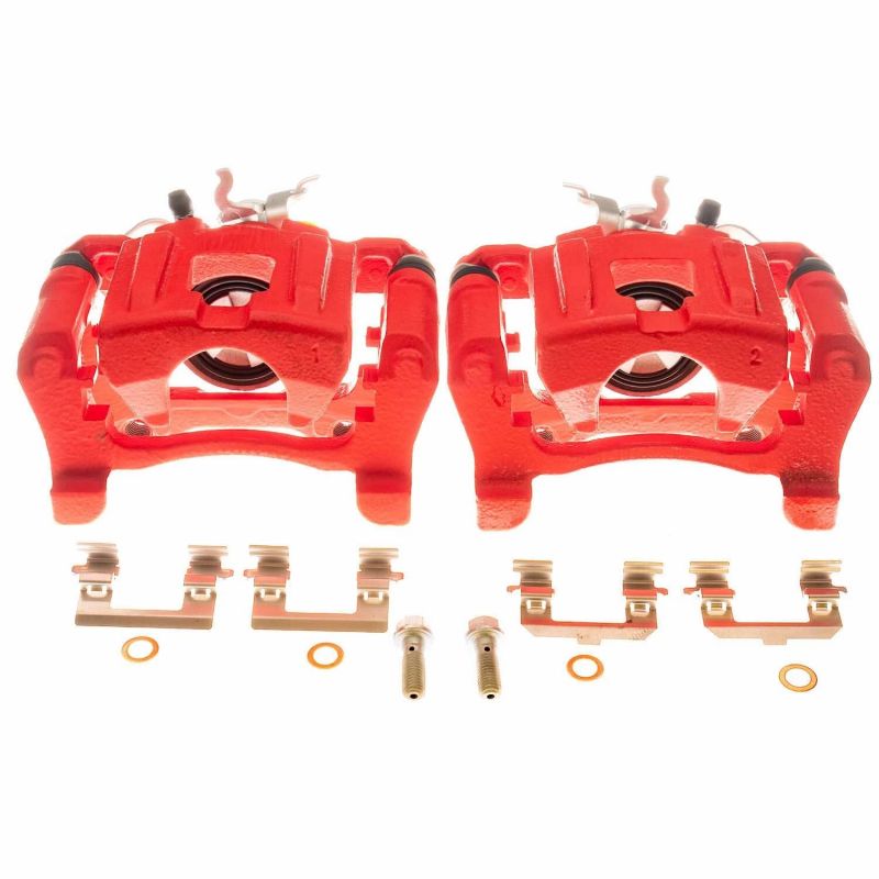PSB Red Calipers - Power Stop 15-18 Ford Mustang Rear Red Calipers - Pair