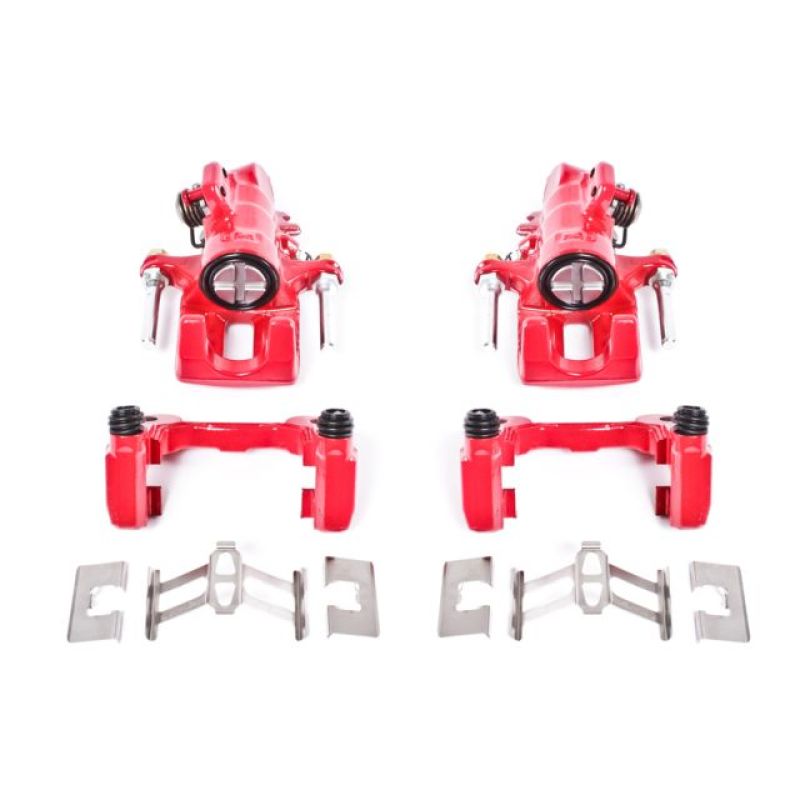 PSB Red Calipers - Power Stop 01-05 Acura EL Rear Red Calipers w/Brackets - Pair
