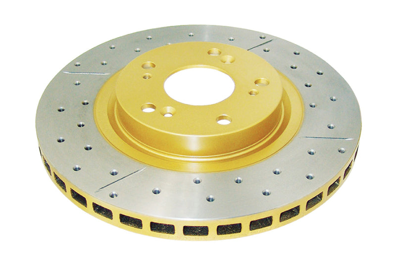 DBA Street Slot&Drill Rotors - DBA 07-15 Acura CSX Type-S Front Street Series Drilled & Slotted Rotor w/Gold Hat