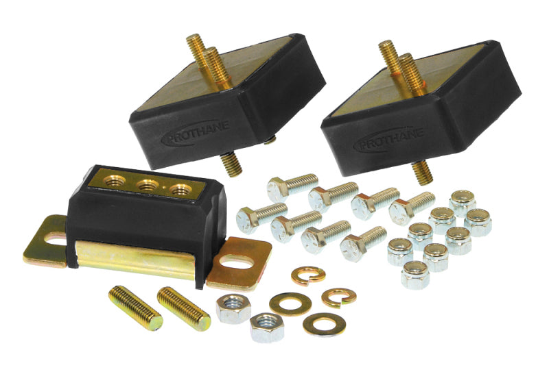 PRO Engine/Trans Kit - Blk - Prothane Jeep Motor & Trans Mount Kit - Black