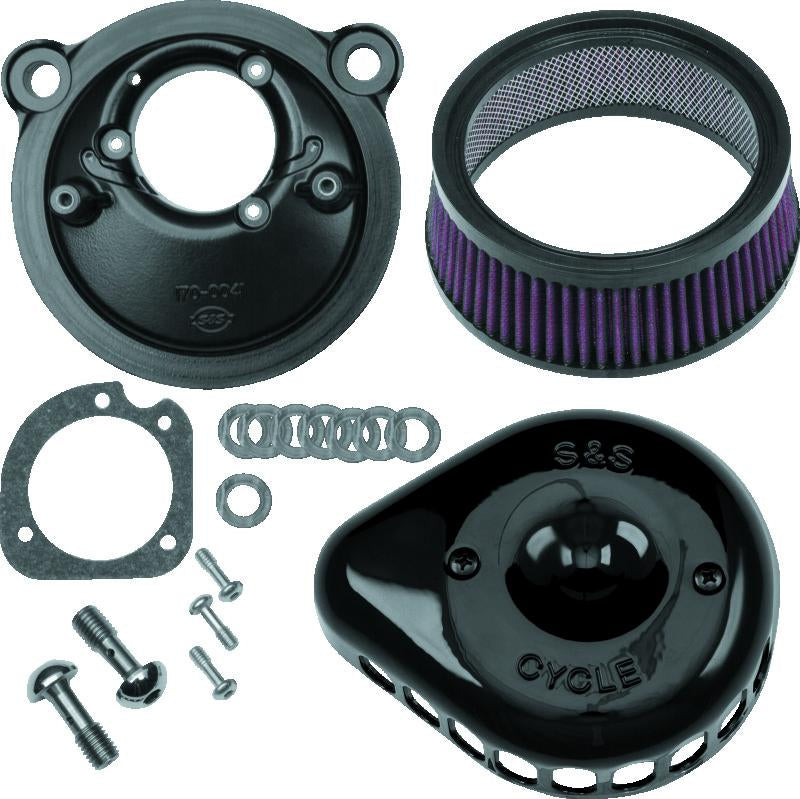 SSC Air Cleaner Kits - S&S Cycle 2007+ XL Sportster Models Stealth Air Cleaner Kit w/ Gloss Black Mini Teardrop Cover