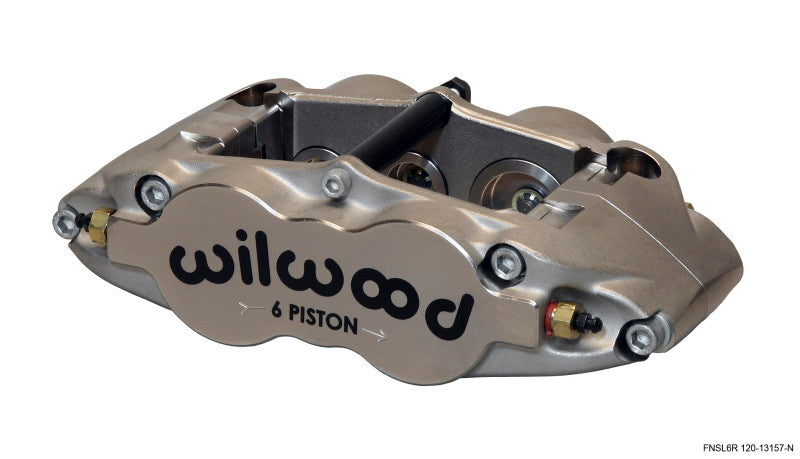 WIL Superlite Caliper - Wilwood Caliper-Narrow Superlite 6R-ST-R/H - Nickel 1.62/1.12/1.12in Pistons 1.10in Disc