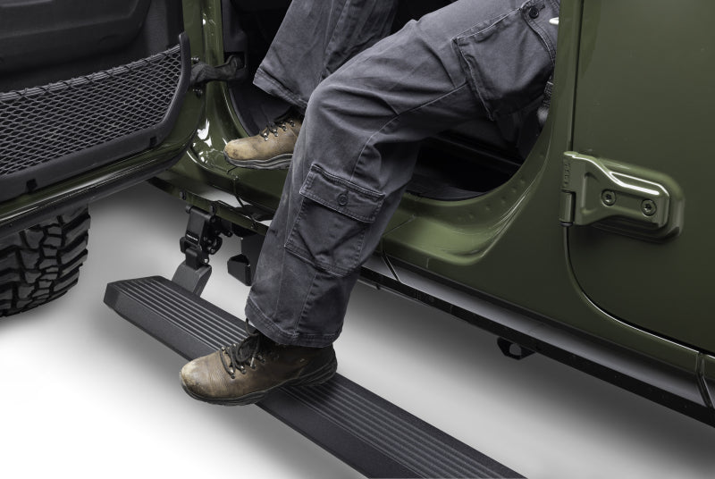 GOR RealTruck VoltStep Running Boards - RealTruck 20-24 Jeep Gladiator CC 4dr VoltStep Electric Running Board Kit (Cut/Drill Req.) - Tex Blk