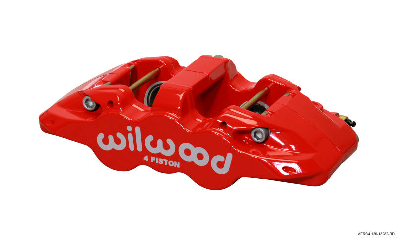 WIL Aero Caliper - Wilwood Caliper-Aero4-L/H - Red 1.62/1.38in Pistons 1.25in Disc