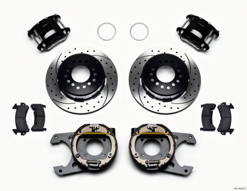 WIL D154 Brake Kit - Wilwood D154 P/S Park Brake Kit Drilled Chevy 12 Bolt 2.75in Off w/ C-Clips