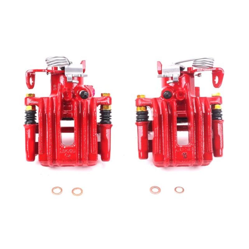 PSB Red Calipers - Power Stop 98-04 Audi A6 Quattro Rear Red Calipers w/Brackets - Pair