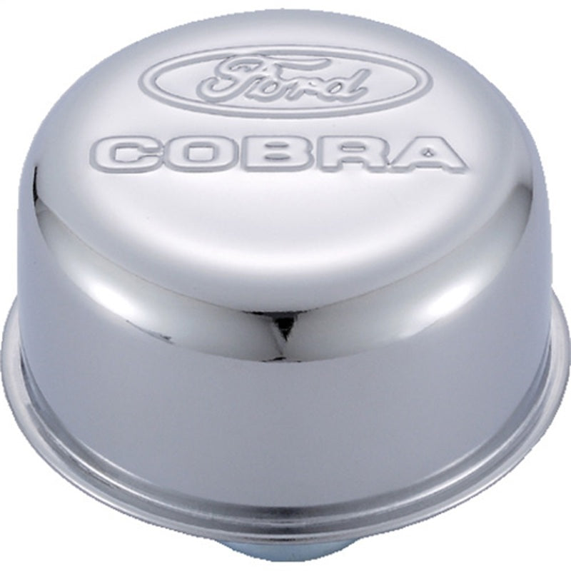 FR Breather Caps - Ford Racing Chrome Breather Cap w/ Ford Cobra Logo