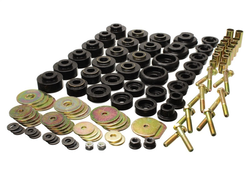 ES Body Mounts - Black - Energy Suspension 68-70 Chevrolet Biscayne/Bel Air/Caprice/Impala Body Mount Set w/ Hardware - Black