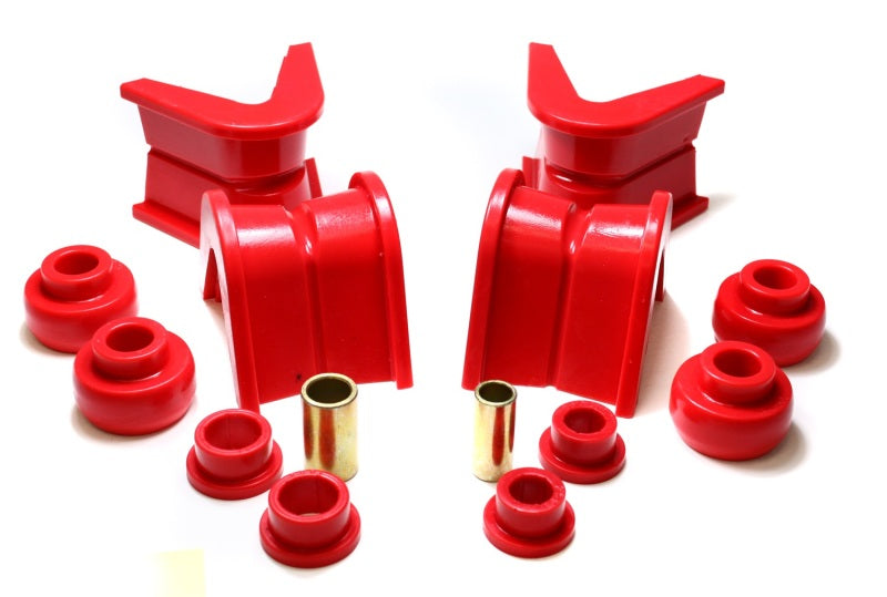 ES C-Bushings - Red - Energy Suspension 76-77 Ford Bronco/66-72 F-100/F-150 Red 7 Deg Offset Complete 14 Pc C-Bushing Set