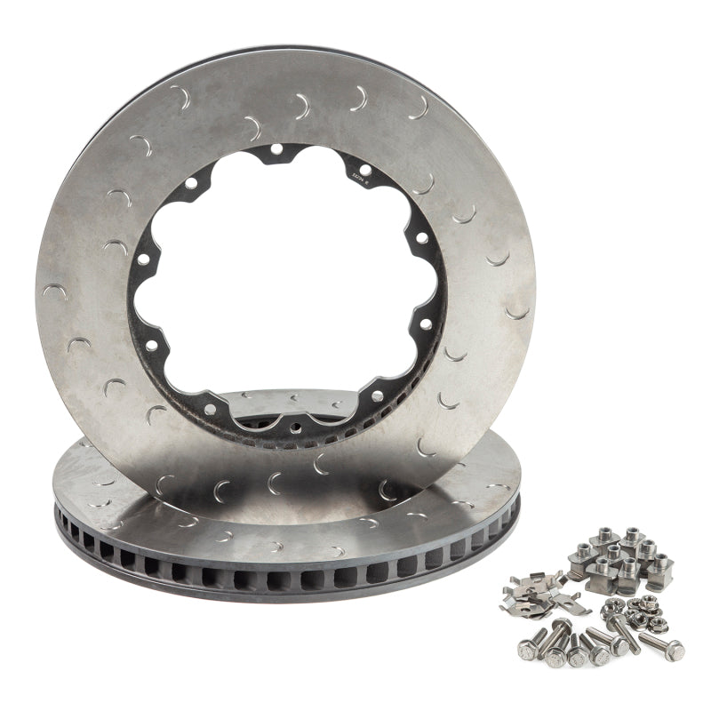 ALC Slotted Brake Rotors - Alcon Nissan R35 GT-R Gen 2 390X32.8mm Rotor Ring Kit - Front Left