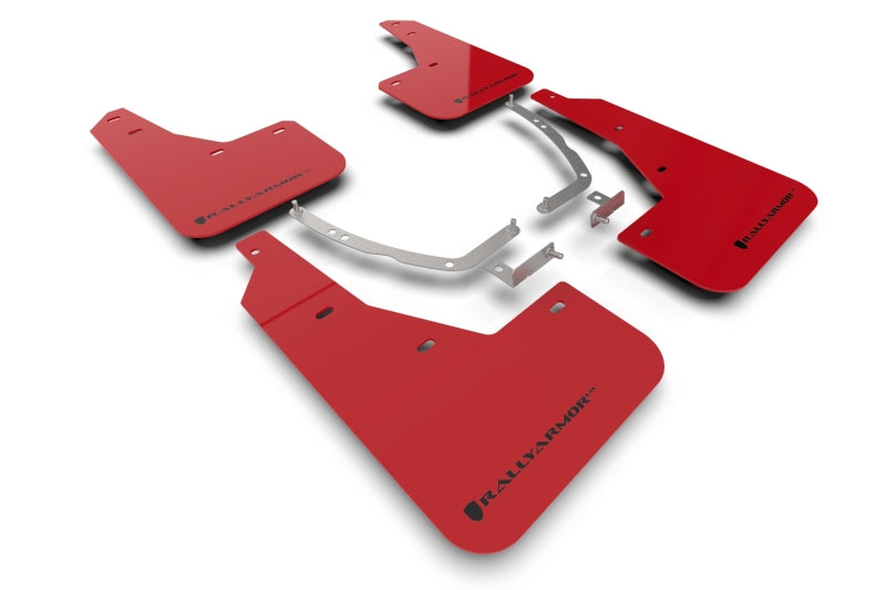 RAL UR Red Flap/Blk Logo - Rally Armor 22-24 Hyundai Ioniq 5 Red Mud Flap w/Black Logo