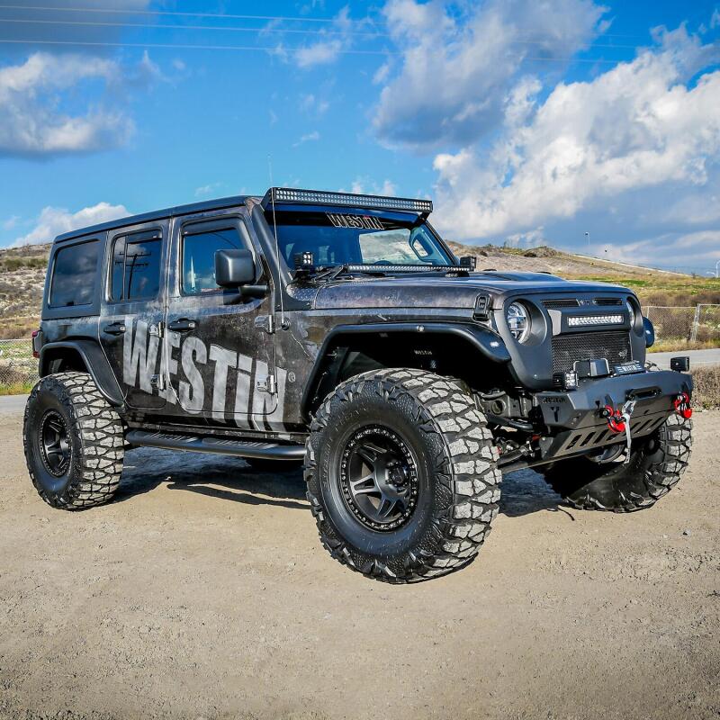 WES Nerf Bars - Platinum 4 - Westin 18-22 Jeep Wrangler JLU 4dr Platinum 4 Oval Nerf Step Bars - Tex. Blk