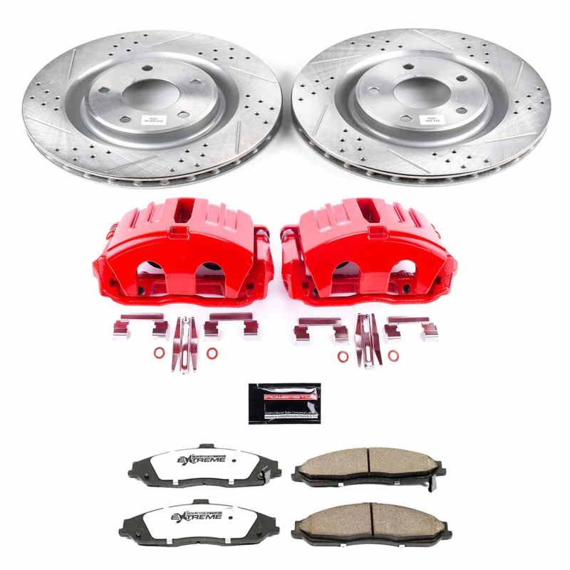 PSB Z26 Street Kit w/Cals - Power Stop 05-13 Chevrolet Corvette Front Z26 Street Warrior Brake Kit w/Calipers