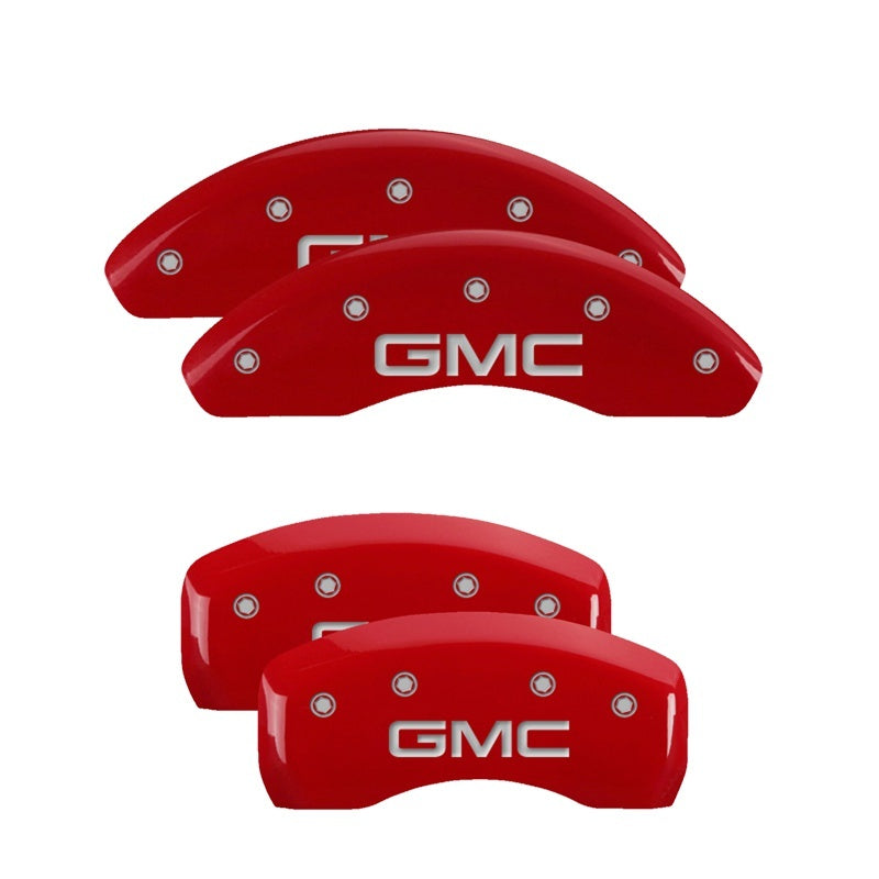 MGP Caliper Covers 4 Logo - MGP 4 Caliper Covers Engraved Front & Rear GMC Red Finish Silver Char 2019 GMC Terrain