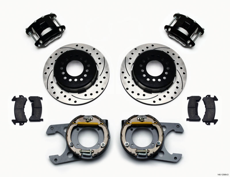 WIL D154 Brake Kit - Wilwood D154 P/S Park Brake Kit Drilled Chevy C-10 2.42 Offset 5-lug