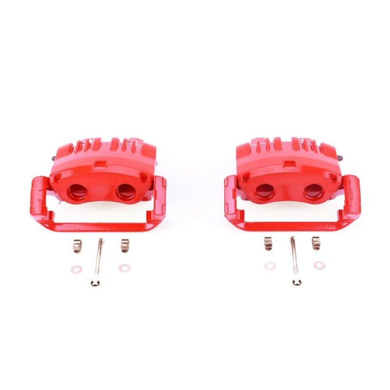 PSB Red Calipers - Power Stop 99-01 Ford Mustang Front Red Calipers w/Brackets - Pair