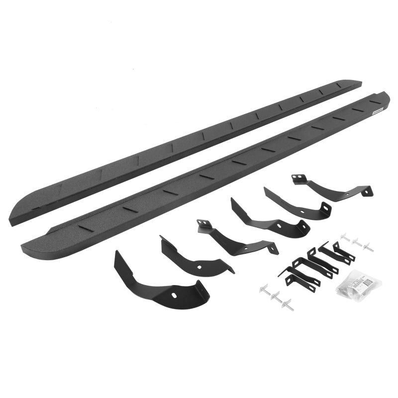 GOR RB10 Slim Running Boards - Go Rhino 15-19 GMC Sierra 2500/3500HD CC Dsl RB10 Slim Running Boards Kit (w/Brackets) - Bedliner Ct
