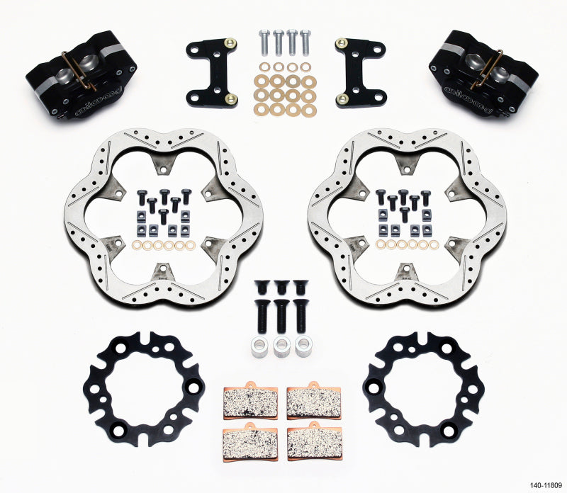 WIL GP320 Brake Kit - Wilwood GP320 Front Kit Top Mount 10.50in SuperAlloy Vntd Rtr Asph Midget