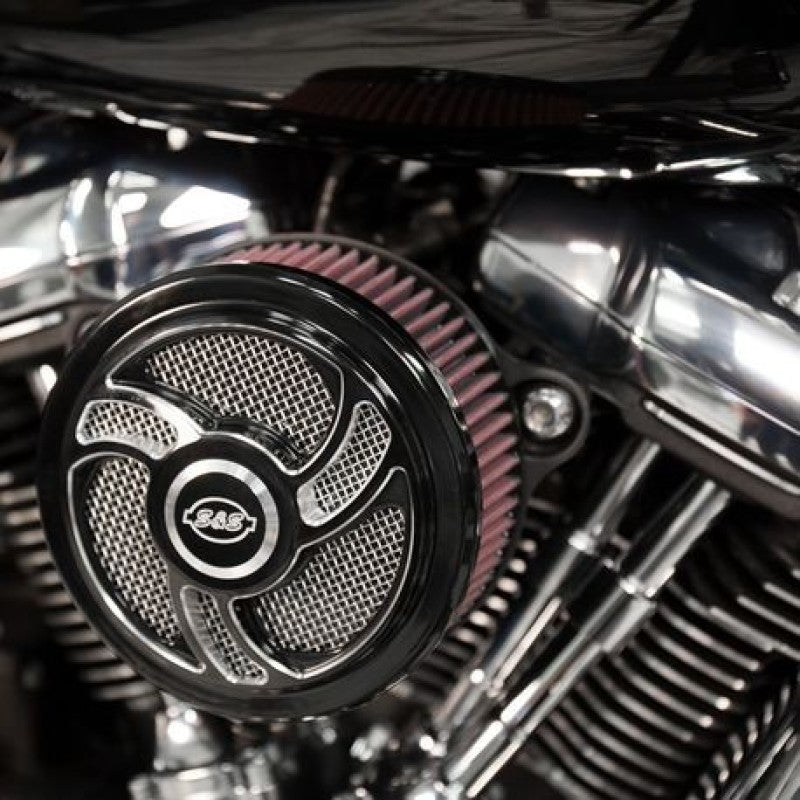 SSC Air Cleaner Kits - S&S Cycle 2017+ M8 Models Stealth Air Cleaner Kit w/ Torker Cover