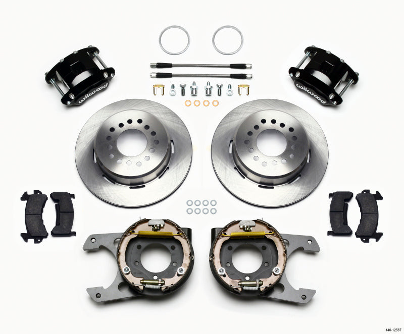 WIL D154 Brake Kit - Wilwood D154 P/S Park Brake Kit Jeep Dana 35 2.56 Off 5-lug w/ lines