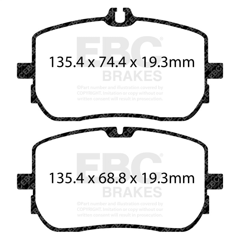 EBC Yellowstuff Brake Pad Sets - EBC 2019+ Mercedes-Benz A220 Sedan (V177) 2.0L Turbo Yellowstuff Front Brake Pads