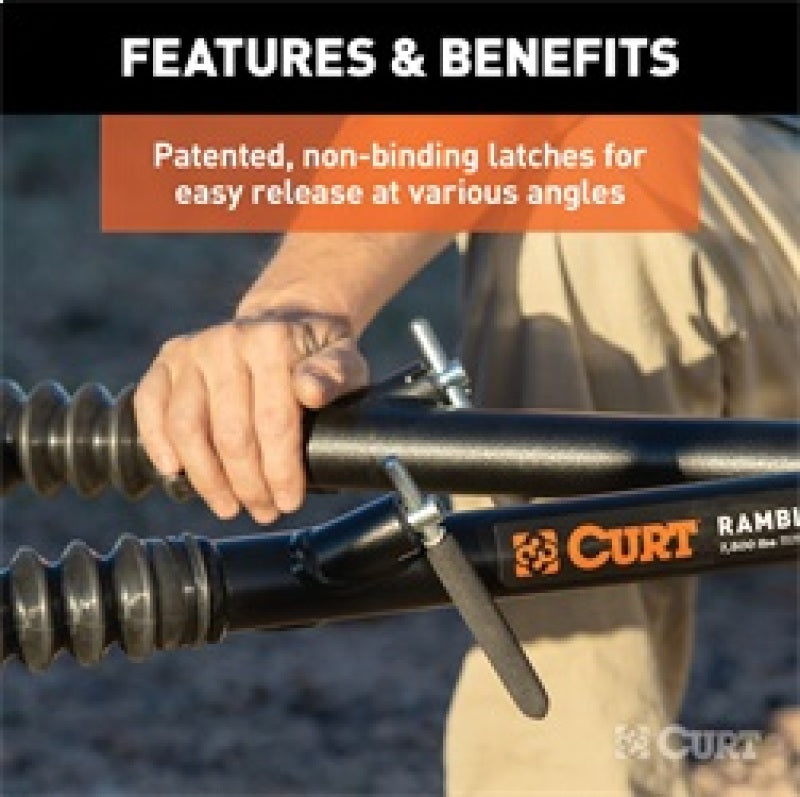 ROK Towing Solutions - RockJock Curt Rambler Steel RV Tow Bar 7500lbs 2in Shank