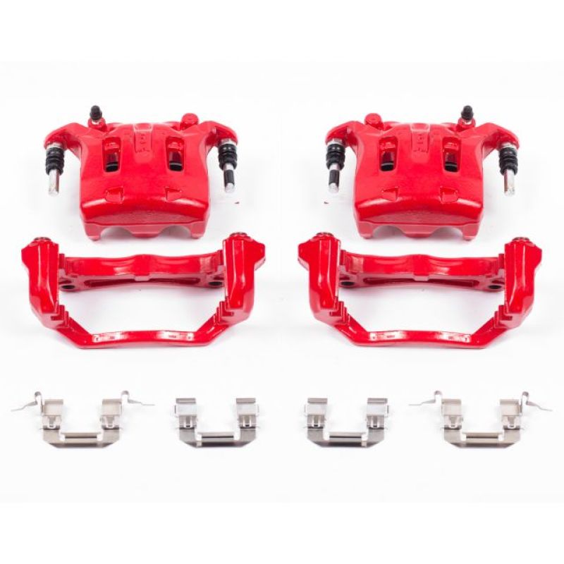 PSB Red Calipers - Power Stop 08-12 Infiniti EX35 Front Red Calipers w/Brackets - Pair