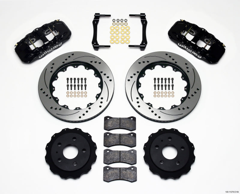 WIL Aero Brake Kit - Wilwood AERO4 Rear Kit 14.25in Drilled 2010-2015 Camaro
