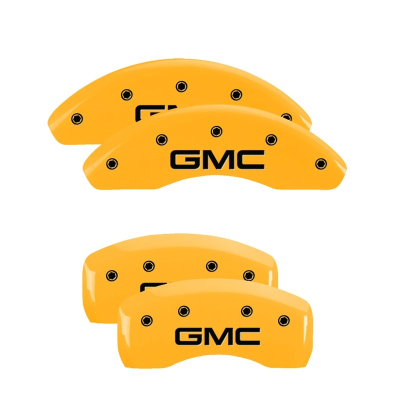 MGP Caliper Covers 4 Logo - MGP 4 Caliper Covers Engraved Front & Rear GMC Yellow Finish Black Char 2018 GMC Terrain