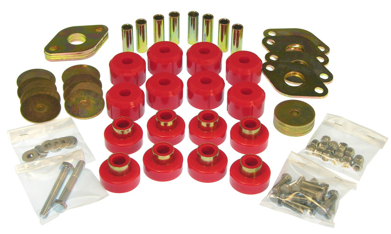 PRO Body/Subframe Bush - Red - Prothane 07-11 Jeep Wrangler JK 2DR Body Mount Kit - Red