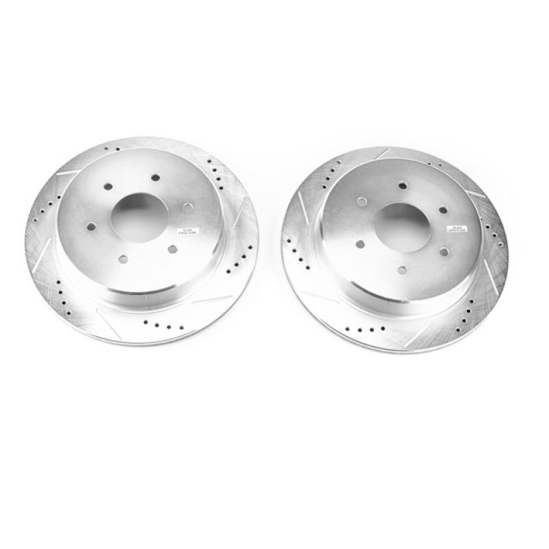 PSB Evolution Drill/Slot Rotor - Power Stop 17-18 Nissan Titan Rear Evolution Drilled & Slotted Rotors - Pair