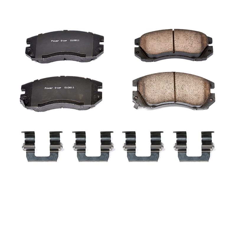 PSB Z17 Evolution Brake Pads - Power Stop 91-94 Subaru Legacy Front Z17 Evolution Ceramic Brake Pads w/Hardware