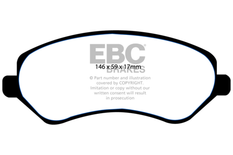 EBC Yellowstuff Brake Pad Sets - EBC 04-07 Chrysler Town & Country 3.3 Rear Drums Yellowstuff Front Brake Pads