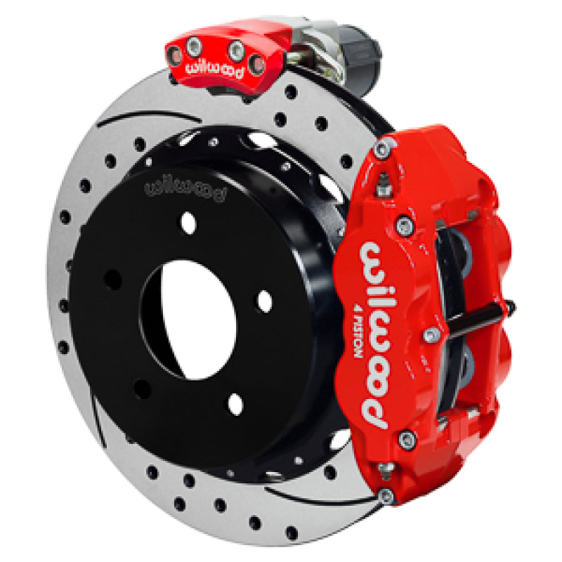 WIL Superlite Brake Kit - Wilwood 88-98 GM C1500 Superlite Rear Elec. Parking Brake Kit 12.88in SRP Rotor 3.25in Offset - Red
