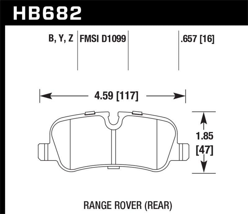 HAWK LTS Brake Pads - Hawk 05-09 Range Rover LR3 D1099 LTS Street Rear Brake Pads