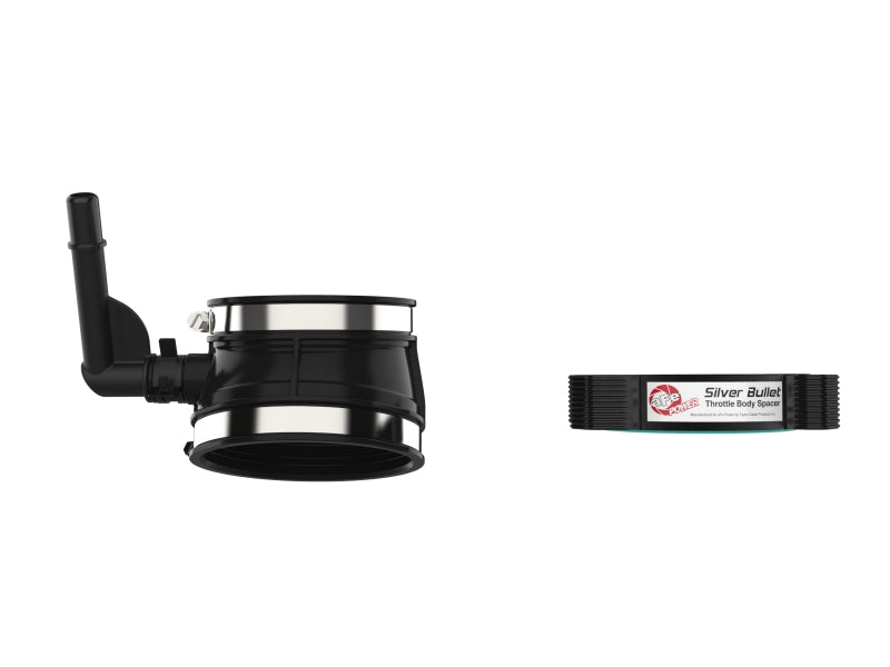 AFE Silver Bullet TBS - aFe 2020 Vette C8 Silver Bullet Aluminum Throttle Body Spacer / Works With Factory Intake Only - Blk