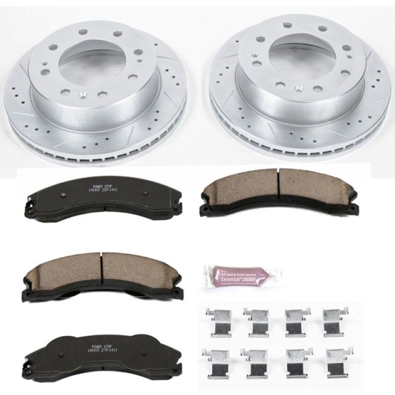 PSB Evolution Drill/Slot Rotor - Power Stop 2011 GMC Sierra 3500 HD Front Z23 Evolution Brake Kit