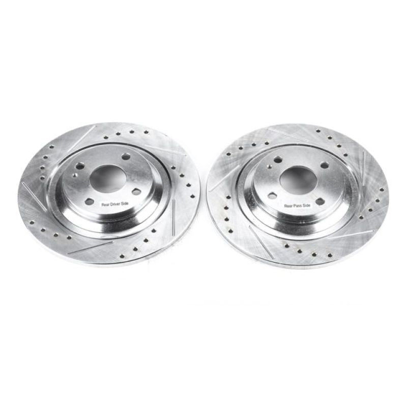 PSB Evolution Drill/Slot Rotor - Power Stop 01-05 Mazda Miata Rear Evolution Drilled & Slotted Rotors - Pair