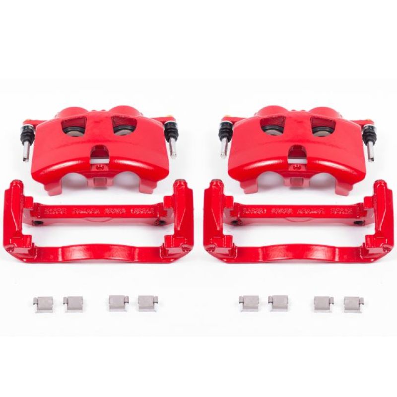 PSB Red Calipers - Power Stop 12-19 Ford F-150 Front Red Calipers w/Brackets - Pair