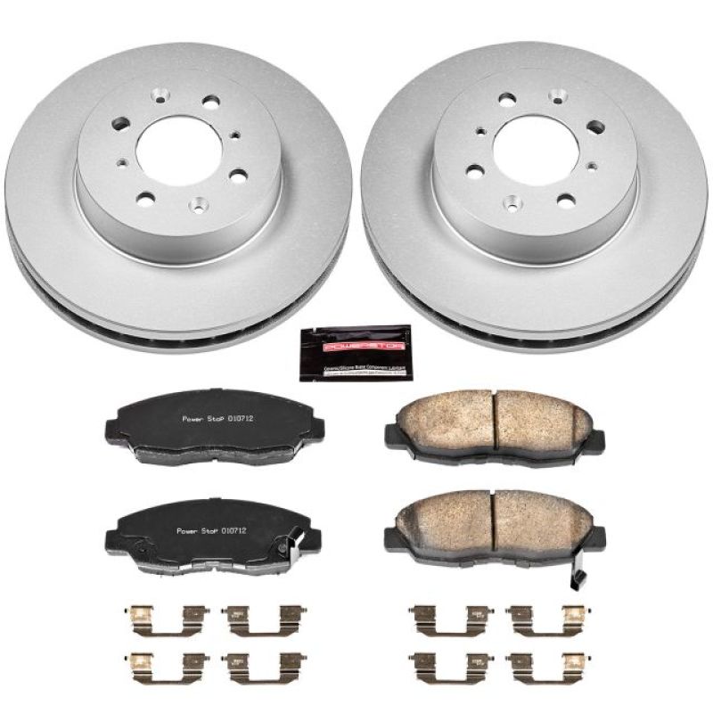 PSB Z17 Evolution Coated Kit - Power Stop 96-05 Honda Civic Front Z17 Evolution Geomet Coated Brake Kit