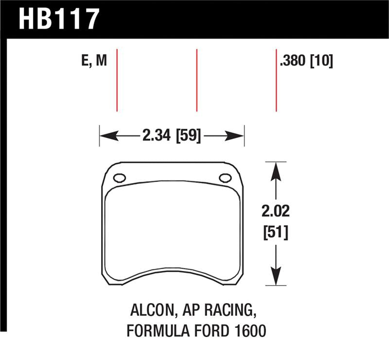 HAWK Black Brake Pad Sets - Hawk AP Racing CP3696 Black Race Brake Pads