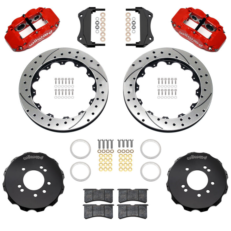 WIL Superlite Brake Kit - Wilwood 89-98 Nissan 240SX/89-94 Skyline/90-96 300ZX Superlite 6R Fr BBK w/ 12.88in D/S Rotors - Red