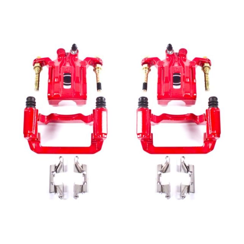 PSB Red Calipers - Power Stop 05-12 Nissan Pathfinder Rear Red Calipers w/Brackets - Pair