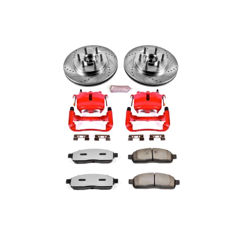 PSB Evolution Drill/Slot Rotor - Power Stop 05-08 Ford F-150 Front Z36 Truck & Tow Kit w/Cals
