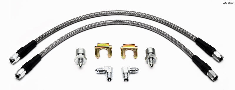 WIL Flexline Brake Hose - Wilwood Flexline Kit 55-57 Chevy w/ Forged Dynalite Front Caliper