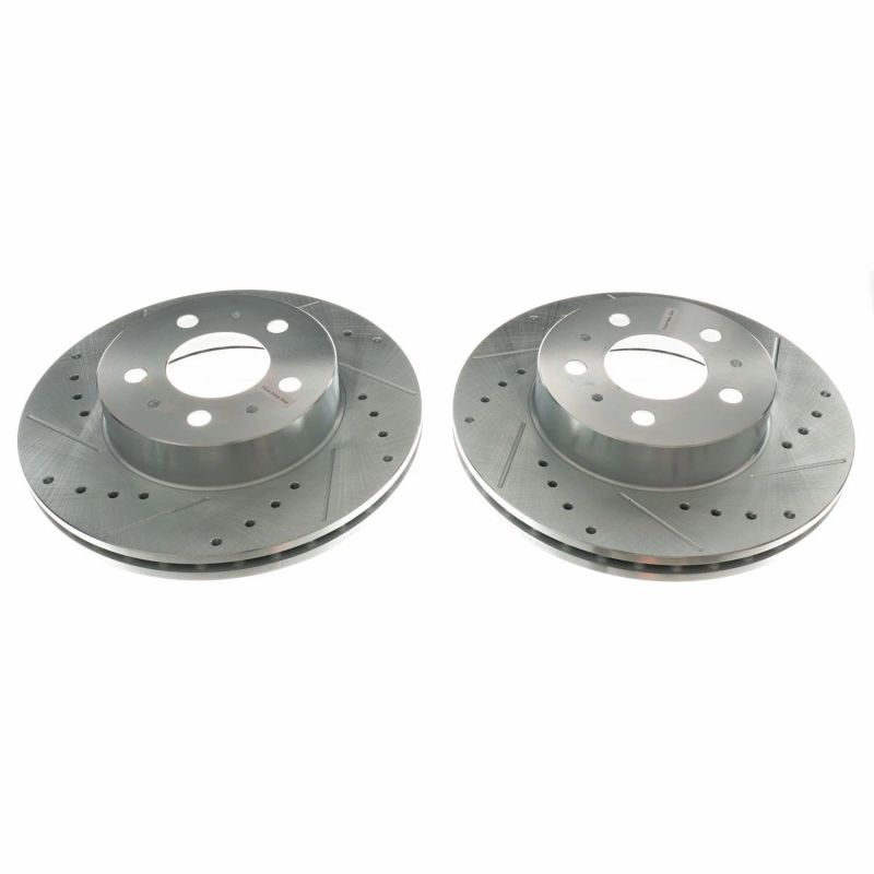 PSB Evolution Drill/Slot Rotor - Power Stop 95-97 Ford Crown Victoria Front Evolution Drilled & Slotted Rotors - Pair