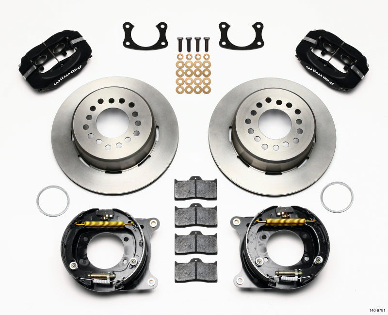 WIL Dynalite Brake Kit - Wilwood Forged Dynalite P/S Park Brake Kit New Big Ford 2.50in Offset Front Caliper Mount