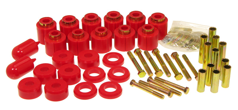 PRO Body/Subframe Bush - Red - Prothane 97-01 Jeep TJ 1in Lift Body Mount Kit - Red