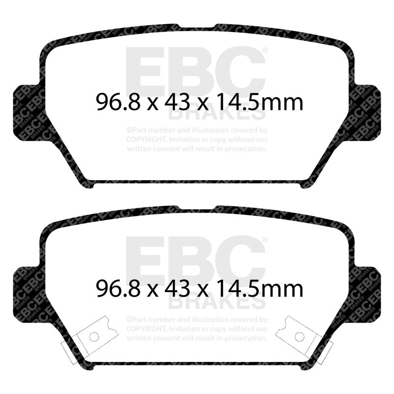 EBC Yellowstuff Brake Pad Sets - EBC 2018+ Mitsubishi Eclipse Cross 1.5T Yellowstuff Rear Brake Pads