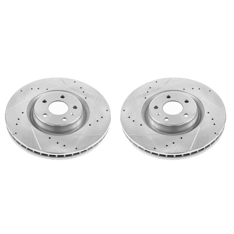 PSB Evolution Drill/Slot Rotor - Power Stop 17-18 Audi A6 Front Evolution Drilled & Slotted Rotors - Pair